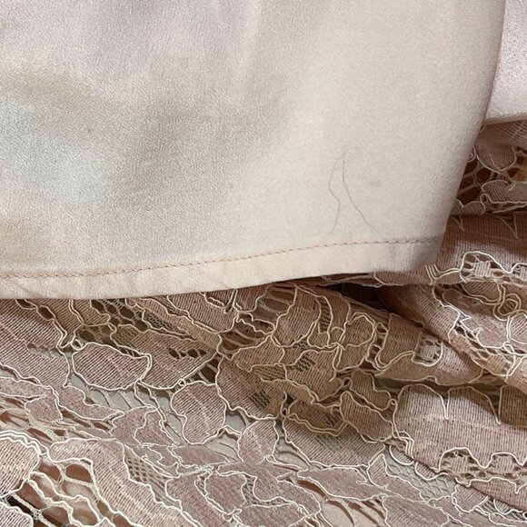 Asos Formal Dress Full Length Peach Lace Bridesmaid Wedding Size 4 (READ) - Picture 7 of 10